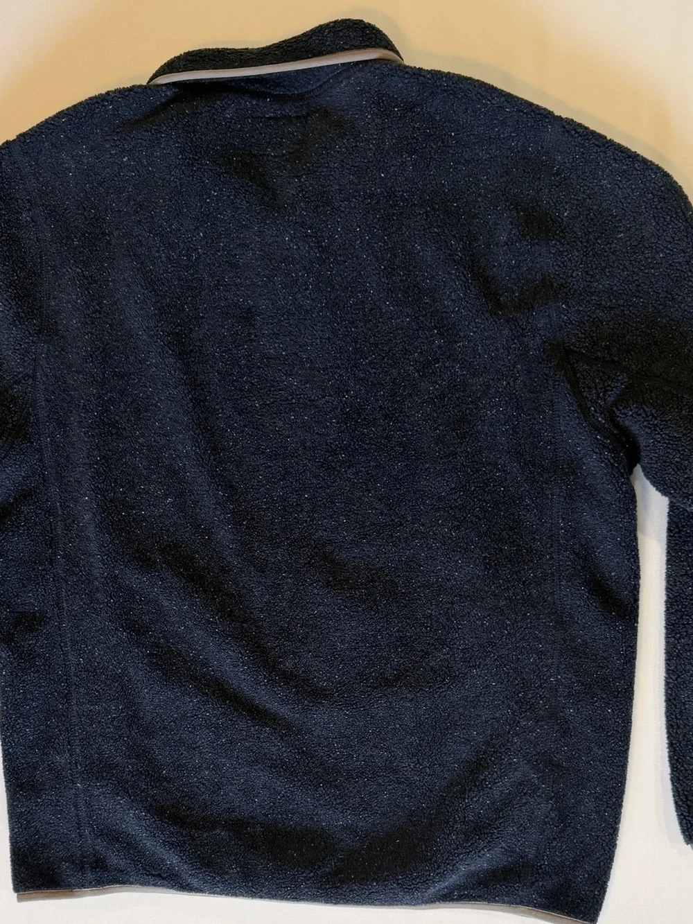 J Crew Nordic Series Men's Navy Button-Front Fleece Pullover Large - Warm